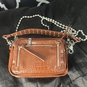 Urban Outfitters mini brown faux croc bag